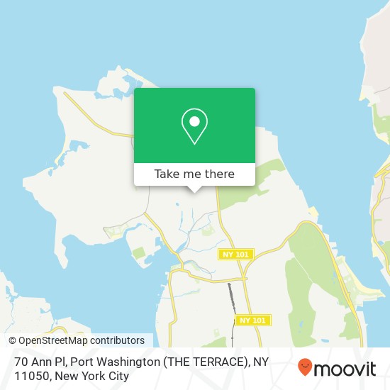 Mapa de 70 Ann Pl, Port Washington (THE TERRACE), NY 11050
