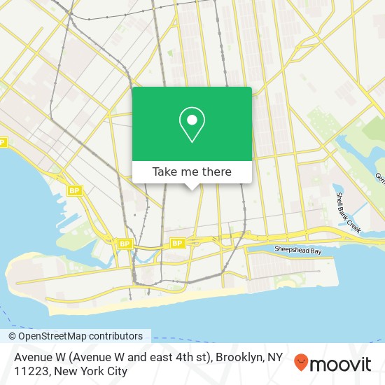 Mapa de Avenue W (Avenue W and east 4th st), Brooklyn, NY 11223