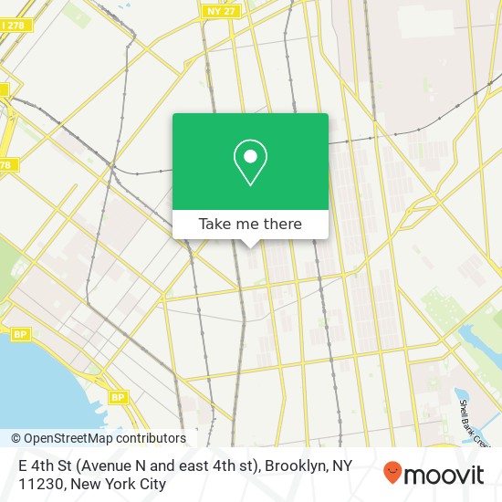 Mapa de E 4th St (Avenue N and east 4th st), Brooklyn, NY 11230