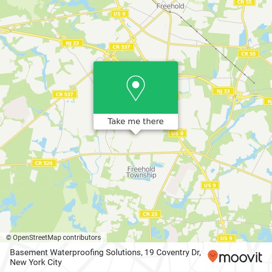 Mapa de Basement Waterproofing Solutions, 19 Coventry Dr