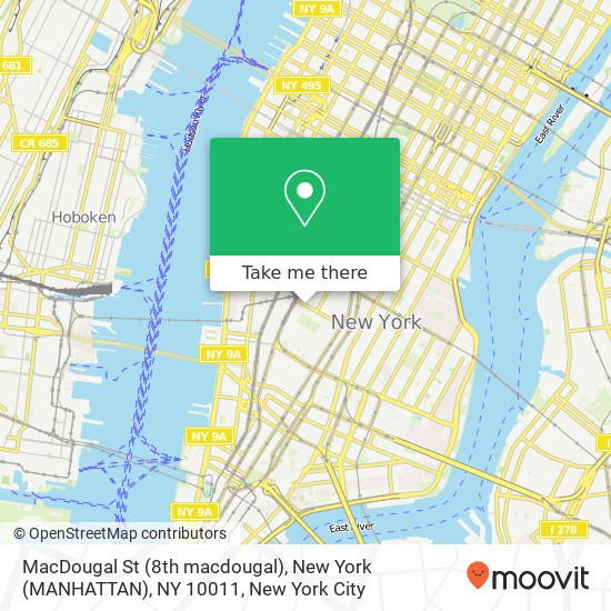 Mapa de MacDougal St (8th macdougal), New York (MANHATTAN), NY 10011