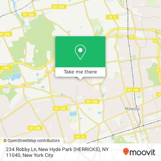 Mapa de 234 Robby Ln, New Hyde Park (HERRICKS), NY 11040