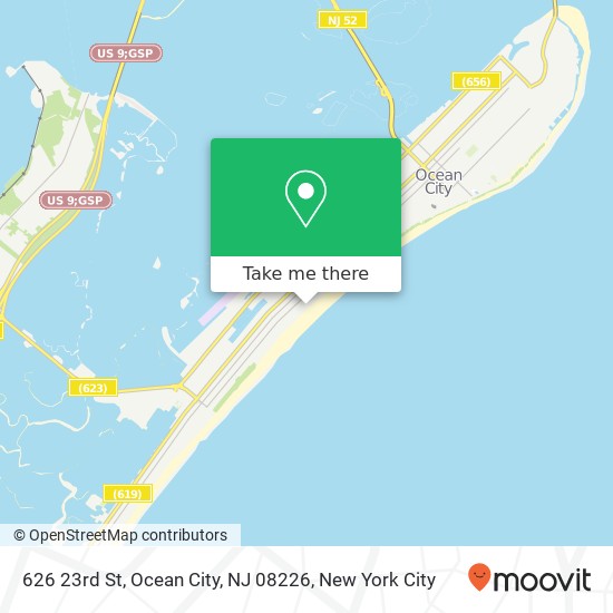 Mapa de 626 23rd St, Ocean City, NJ 08226