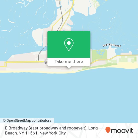 Mapa de E Broadway (east broadway and roosevelt), Long Beach, NY 11561