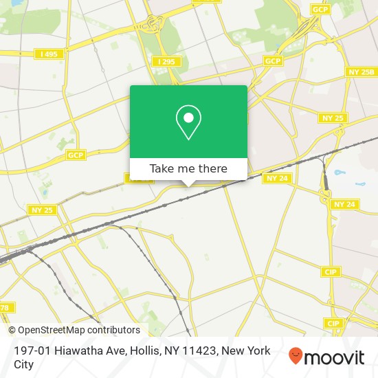 197-01 Hiawatha Ave, Hollis, NY 11423 map