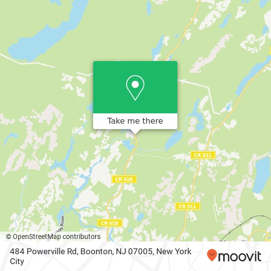 Mapa de 484 Powerville Rd, Boonton, NJ 07005