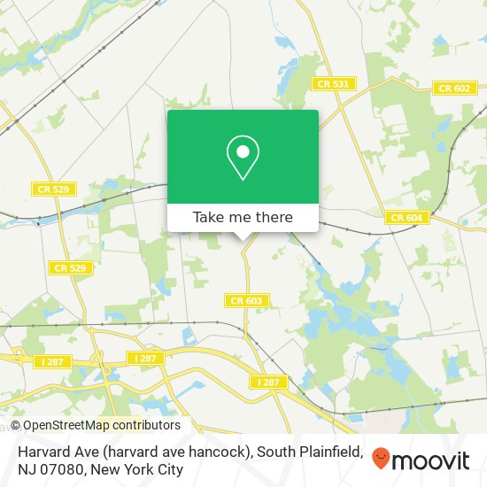 Harvard Ave (harvard ave hancock), South Plainfield, NJ 07080 map