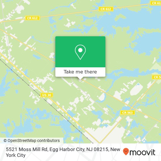 Mapa de 5521 Moss Mill Rd, Egg Harbor City, NJ 08215