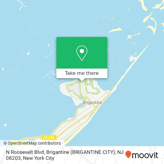 Mapa de N Roosevelt Blvd, Brigantine (BRIGANTINE CITY), NJ 08203