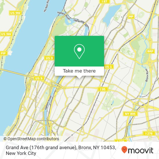 Mapa de Grand Ave (176th grand avenue), Bronx, NY 10453