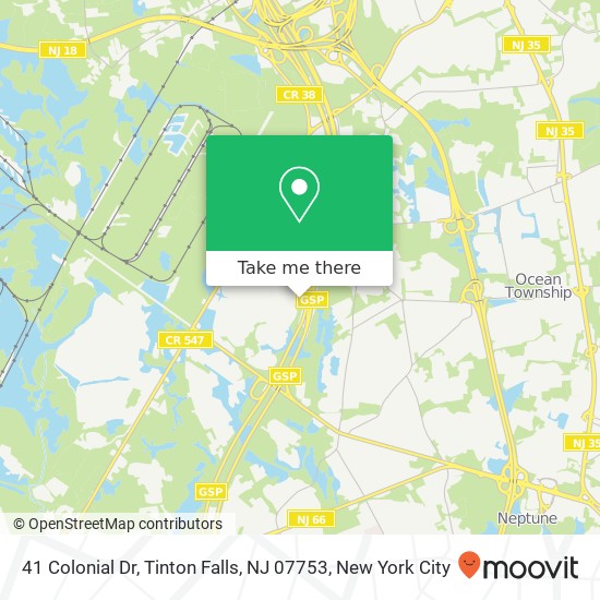 41 Colonial Dr, Tinton Falls, NJ 07753 map