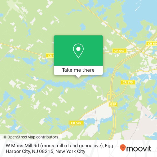 Mapa de W Moss Mill Rd (moss mill rd and genoa ave), Egg Harbor City, NJ 08215