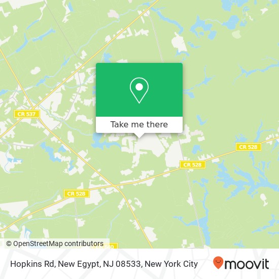 Mapa de Hopkins Rd, New Egypt, NJ 08533