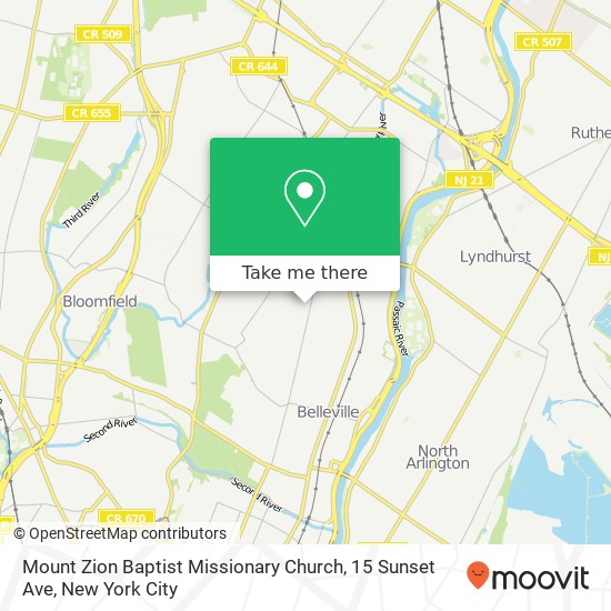 Mount Zion Baptist Missionary Church, 15 Sunset Ave map