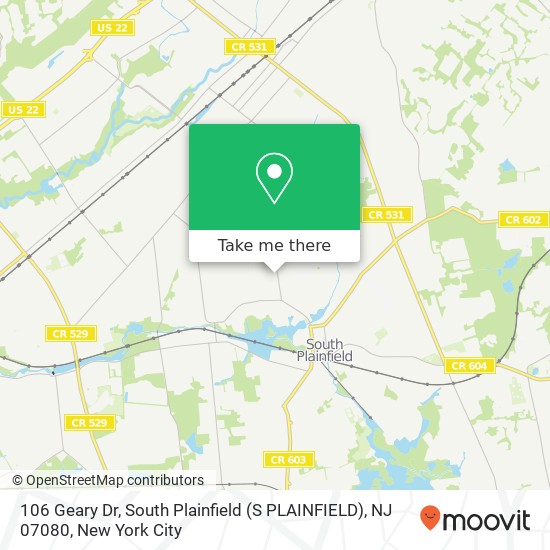 106 Geary Dr, South Plainfield (S PLAINFIELD), NJ 07080 map