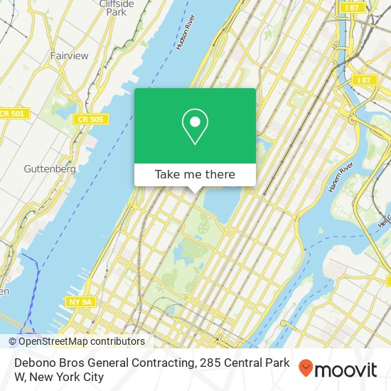 Debono Bros General Contracting, 285 Central Park W map