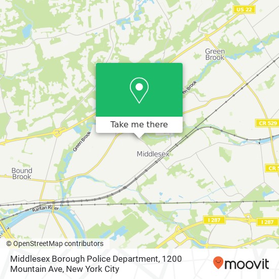 Middlesex Borough Police Department, 1200 Mountain Ave map