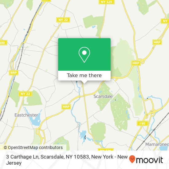 Mapa de 3 Carthage Ln, Scarsdale, NY 10583