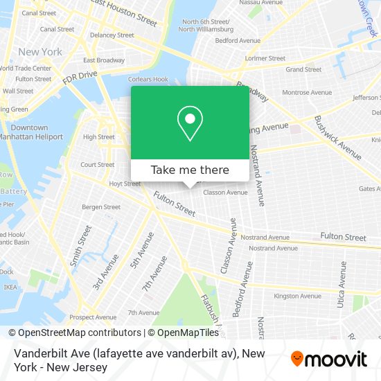 Mapa de Vanderbilt Ave (lafayette ave vanderbilt av)