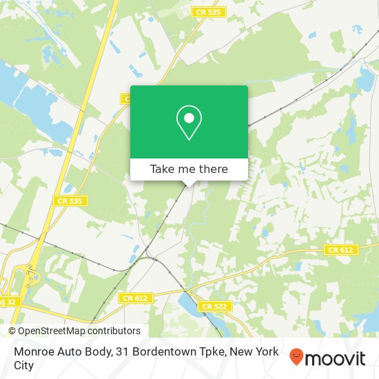 Mapa de Monroe Auto Body, 31 Bordentown Tpke