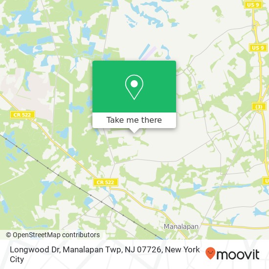 Longwood Dr, Manalapan Twp, NJ 07726 map