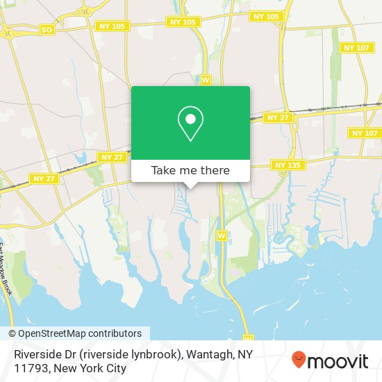 Mapa de Riverside Dr (riverside lynbrook), Wantagh, NY 11793