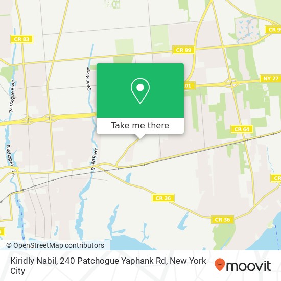 Mapa de Kiridly Nabil, 240 Patchogue Yaphank Rd
