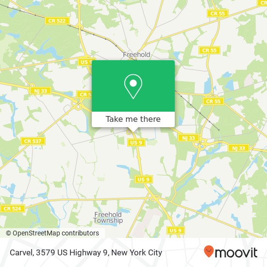 Mapa de Carvel, 3579 US Highway 9