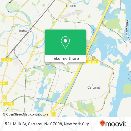 Mapa de 521 Milik St, Carteret, NJ 07008