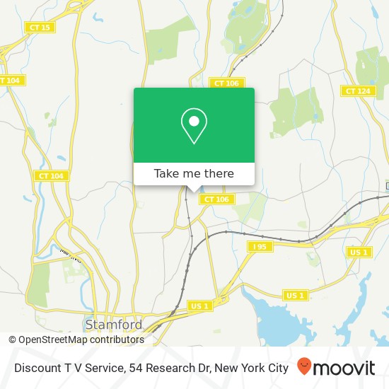Discount T V Service, 54 Research Dr map