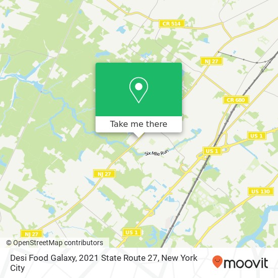 Mapa de Desi Food Galaxy, 2021 State Route 27