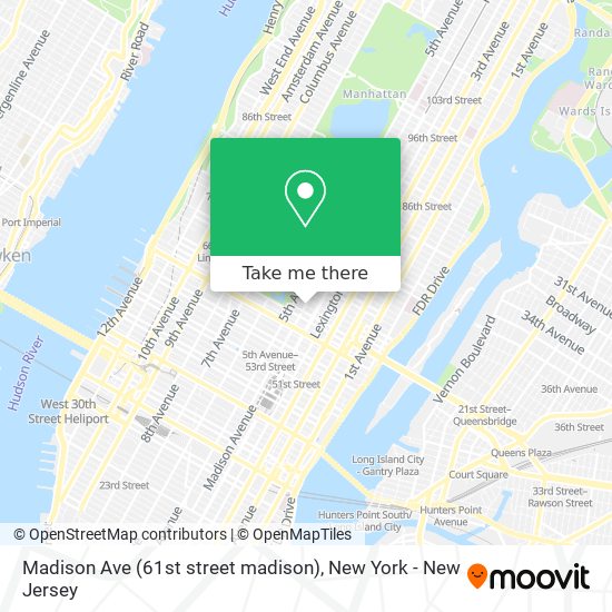 Madison Ave (61st street madison) map