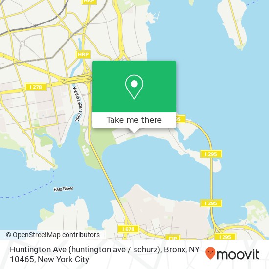 Mapa de Huntington Ave (huntington ave / schurz), Bronx, NY 10465