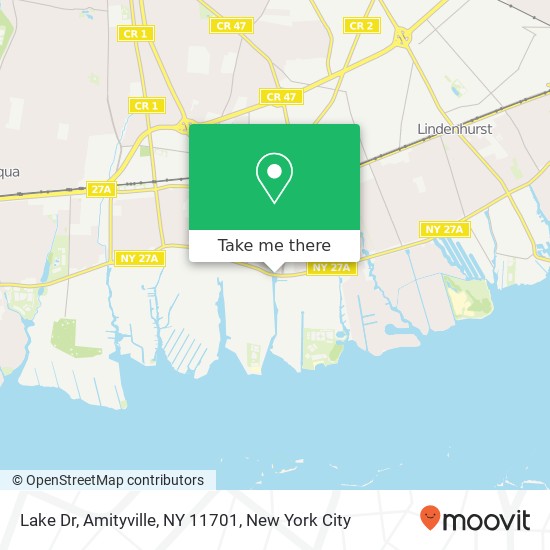 Mapa de Lake Dr, Amityville, NY 11701
