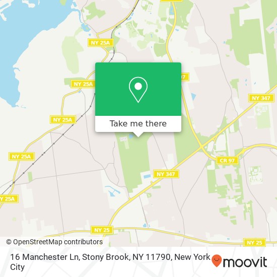 Mapa de 16 Manchester Ln, Stony Brook, NY 11790