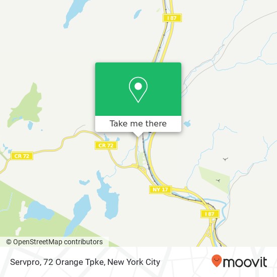 Mapa de Servpro, 72 Orange Tpke