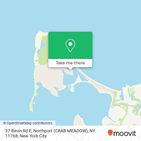 Mapa de 37 Bevin Rd E, Northport (CRAB MEADOW), NY 11768