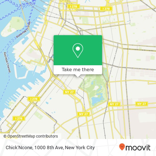 Mapa de Chick'Ncone, 1000 8th Ave