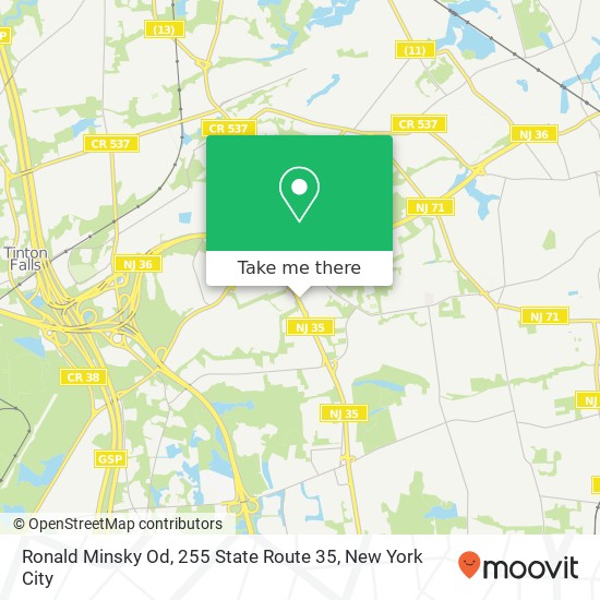 Mapa de Ronald Minsky Od, 255 State Route 35