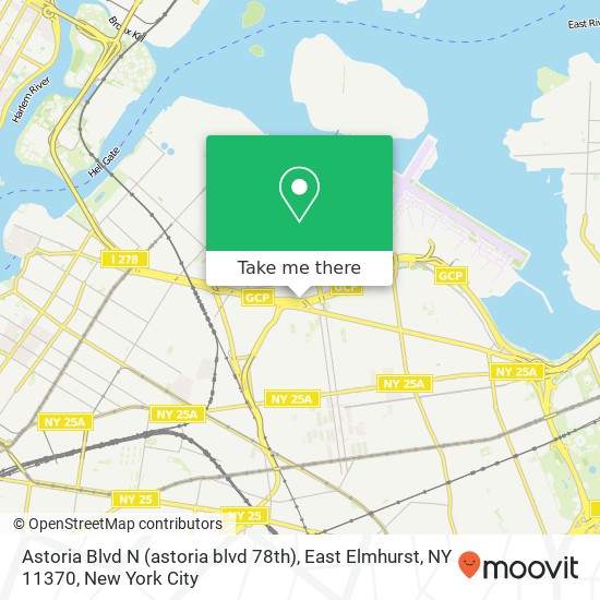 Mapa de Astoria Blvd N (astoria blvd 78th), East Elmhurst, NY 11370