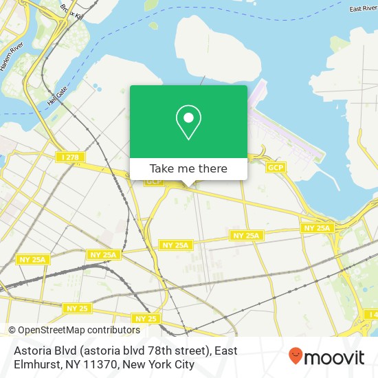 Mapa de Astoria Blvd (astoria blvd 78th street), East Elmhurst, NY 11370