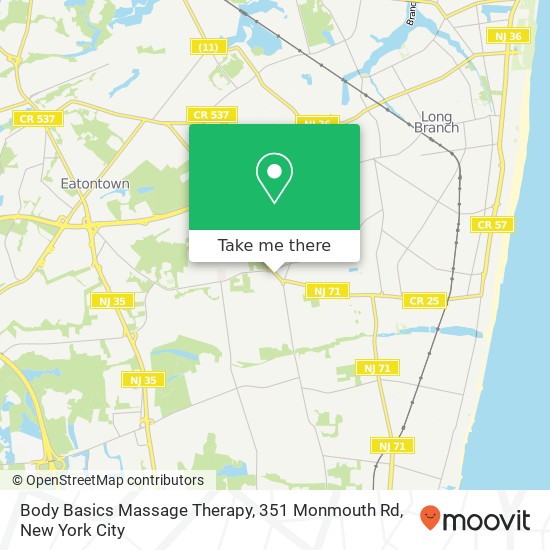 Mapa de Body Basics Massage Therapy, 351 Monmouth Rd