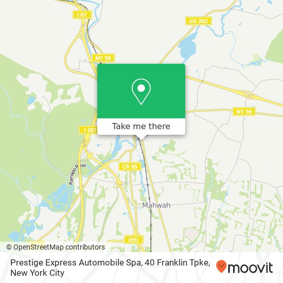 Prestige Express Automobile Spa, 40 Franklin Tpke map