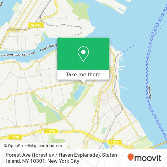 Mapa de Forest Ave (forest av / Haven Esplanade), Staten Island, NY 10301