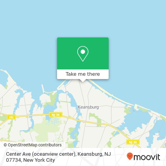 Mapa de Center Ave (oceanview center), Keansburg, NJ 07734