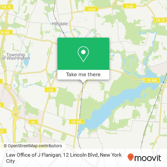 Mapa de Law Office of J Flanigan, 12 Lincoln Blvd
