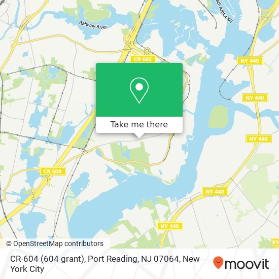 CR-604 (604 grant), Port Reading, NJ 07064 map