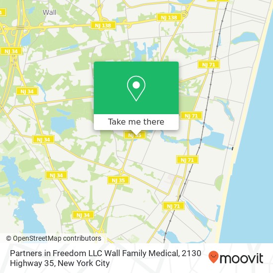 Mapa de Partners in Freedom LLC Wall Family Medical, 2130 Highway 35