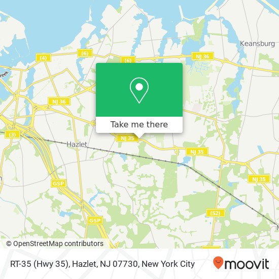 Mapa de RT-35 (Hwy 35), Hazlet, NJ 07730