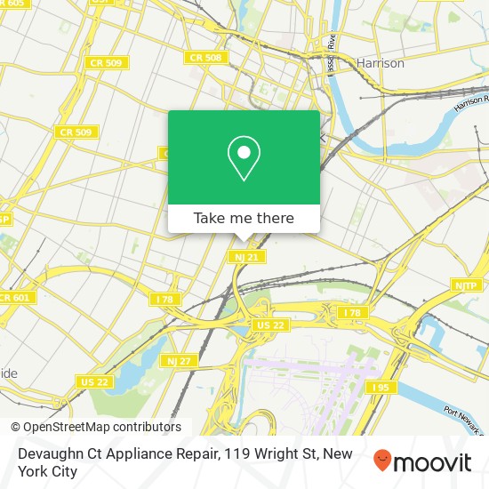 Mapa de Devaughn Ct Appliance Repair, 119 Wright St